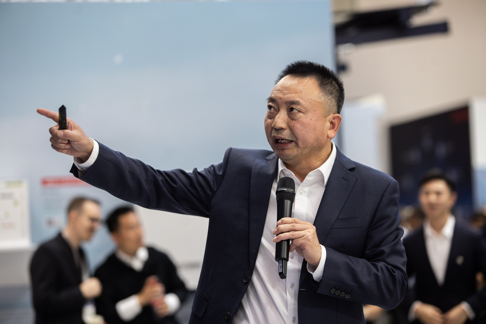 CEO and founder of GoodWe, Daniel Huang, presenting new products.jpg