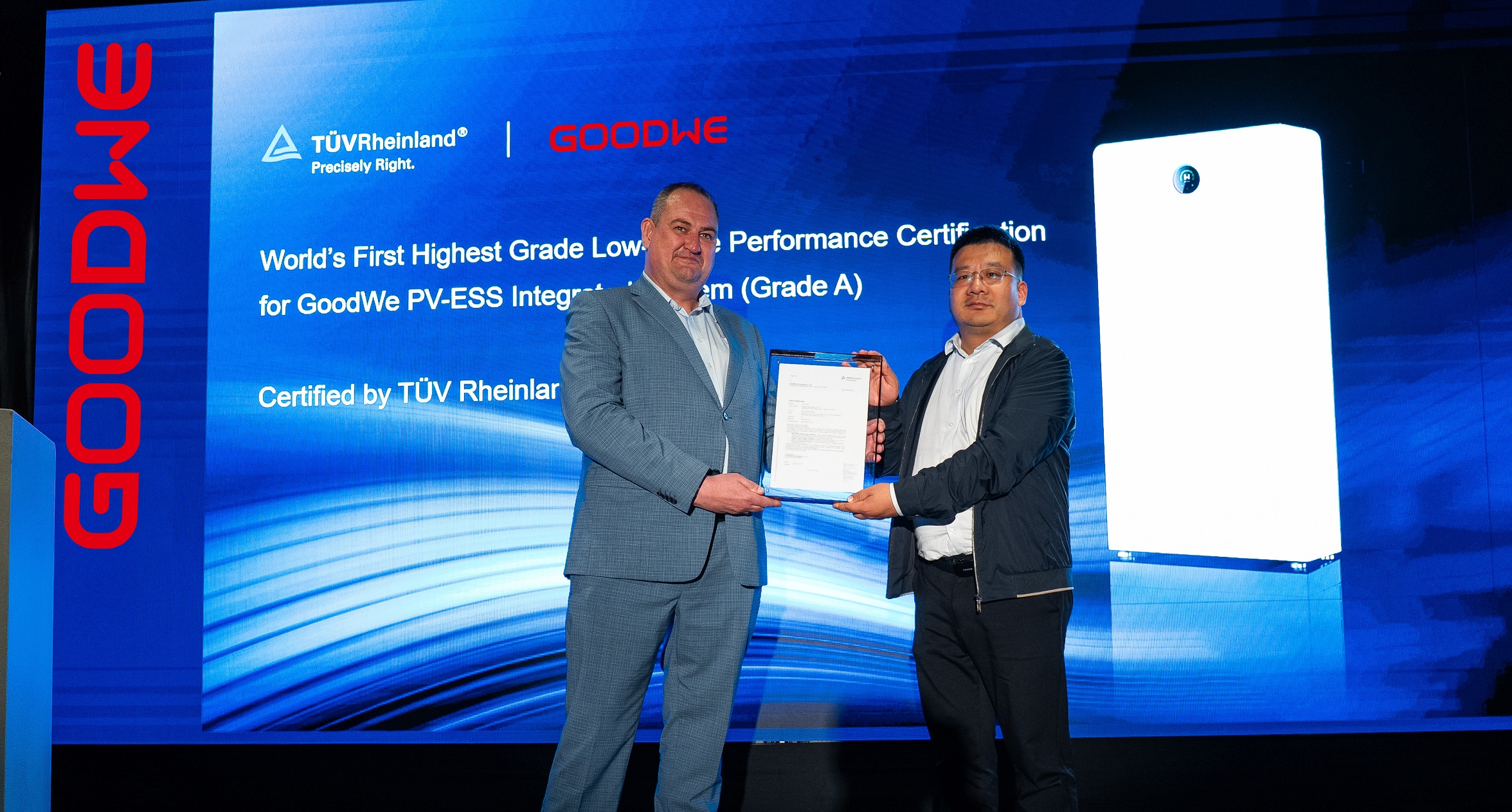 GoodWe recieves world first Highest Grade Low Noise Performance Certificate from TÜV Rheinland for the ESA All-in-One battery storage.jpg